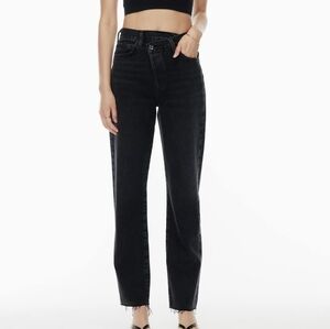 AGOLDE Criss Cross Straight Jean in colour Shambles (Washed Black)
